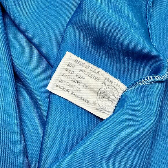 VTG 60s Light Royal Blue Slip Dress Lace Trim Cap Sleeve USA Union Made Small - Picture 14 of 16